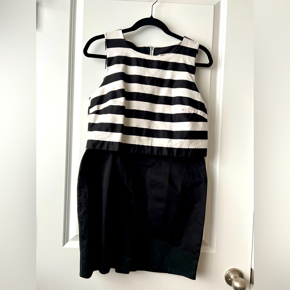Dress Barn Black/White Striped Dress